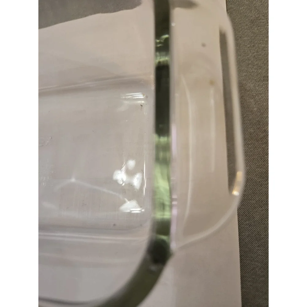 Pyrex Clear Glass Green Tint Loaf Pan  213-R- 1.5QT /1.5L Made In USA